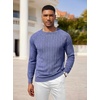 image:imageCOOFANDY Mens Crewneck Pullover Sweater Business Casual Ribbed Knit Sweater  Dress Sweater for Fall Winter Soft Thermal Knit Long Sleeves Ribbed Textured Crew Neck Easy Layering for WorkSky Blue