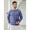 image:imageCOOFANDY Mens Crewneck Pullover Sweater Business Casual Ribbed Knit Sweater  Dress Sweater for Fall Winter Soft Thermal Knit Long Sleeves Ribbed Textured Crew Neck Easy Layering for WorkSky Blue