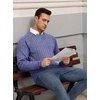 image:imageCOOFANDY Mens Crewneck Pullover Sweater Business Casual Ribbed Knit Sweater  Dress Sweater for Fall Winter Soft Thermal Knit Long Sleeves Ribbed Textured Crew Neck Easy Layering for WorkSky Blue