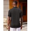 image:imageCOOFANDY Polo Shirts for Men Short Sleeve Shirts Casual Stylish Collared Summer Textured Knit Shirts01 Black