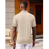 image:imageCOOFANDY Polo Shirts for Men Short Sleeve Shirts Casual Stylish Collared Summer Textured Knit Shirts02 Beige