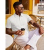 image:imageCOOFANDY Polo Shirts for Men Short Sleeve Shirts Casual Stylish Collared Summer Textured Knit Shirts02 White