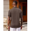 image:imageCOOFANDY Polo Shirts for Men Short Sleeve Shirts Casual Stylish Collared Summer Textured Knit ShirtsBrown