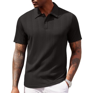 image:imageCOOFANDY Polo Shirts for Men Short Sleeve Shirts Casual Stylish Collared Summer Textured Knit Shirts01 Black