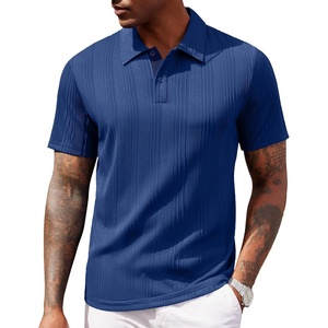image:imageCOOFANDY Polo Shirts for Men Short Sleeve Shirts Casual Stylish Collared Summer Textured Knit ShirtsBlue