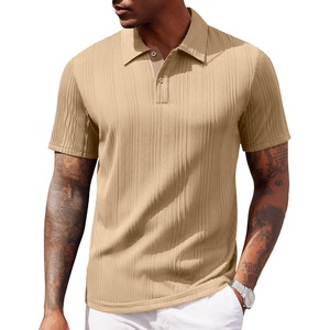 image:imageCOOFANDY Polo Shirts for Men Short Sleeve Shirts Casual Stylish Collared Summer Textured Knit ShirtsKhaki