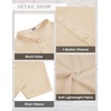 image:imageCOOFANDY Mens Casual Henley Shirt Short Sleeve Linen Shirt Band Collar Summer Hippie Beach TShirtsBeige