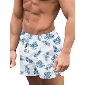 image:imageCOOFANDY Mens Swim Trunks Quick Dry Board Shorts Swimwear Bathing Suit  Quick Dry Four Way Stretch Fabric3 inch InseamSide PocketsP White Palm Leaf