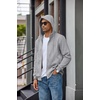 image:imageCOOFANDY Men Full Zip Hoodie Fleece Zipper Sweatshirt Casual Hooded Jacket  Llightweight fleeceLined and Zipper Versatile Drawstring Hood 2026 Fall Fashion Streetwear Casual Gym Outdoor JacketLight Grey