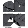 image:imageCOOFANDY Men Full Zip Hoodie Fleece Zipper Sweatshirt Casual Hooded Jacket  Llightweight fleeceLined and Zipper Versatile Drawstring Hood 2026 Fall Fashion Streetwear Casual Gym Outdoor JacketDark Grey