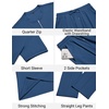 image:imageCOOFANDY Mens 2 Piece Outfit Quarter Zip Short Sleeve Top amp Pants Set  Tracksuits Activewear Clothing Set Workout Top amp Bottom Sets 14 Zip Polo Shirt and Jogging Pants Leisure Suits for MenDark Blue