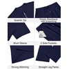 image:imageCOOFANDY Mens 2 Piece Outfit Quarter Zip Short Sleeve Top amp Pants Set  Tracksuits Activewear Clothing Set Workout Top amp Bottom Sets 14 Zip Polo Shirt and Jogging Pants Leisure Suits for MenNavy Blue