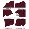 image:imageCOOFANDY Mens 2 Piece Outfit Quarter Zip Short Sleeve Top amp Pants Set  Tracksuits Activewear Clothing Set Workout Top amp Bottom Sets 14 Zip Polo Shirt and Jogging Pants Leisure Suits for MenDark Red