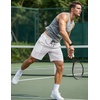 image:imageCOOFANDY Mens 7 Athletic Shorts Quick Dry Elastic Waist Gym Workout Shorts  Moisture Wicking Breathable 4Way Stretch Fabric Active Running Training Basketball Fitness Casual Daily WearWhite