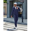 image:imageCOOFANDY Mens Athletic Tracksuit 2 Piece Sweat Suits Jacket and Pants Set  Tennis Sport Jogging Outfit Leisure Casual Style Full Zip Design Lightweight and Breathable Fabric Fashion StreetwearNavy Blue