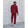 image:imageCOOFANDY Mens Athletic Tracksuit 2 Piece Sweat Suits Jacket and Pants Set  Tennis Sport Jogging Outfit Leisure Casual Style Full Zip Design Lightweight and Breathable Fabric Fashion StreetwearWine Red
