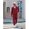 image:imageCOOFANDY Mens Athletic Tracksuit 2 Piece Sweat Suits Jacket and Pants Set  Tennis Sport Jogging Outfit Leisure Casual Style Full Zip Design Lightweight and Breathable Fabric Fashion StreetwearWine Red
