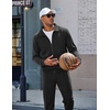image:imageCOOFANDY Mens Athletic Tracksuit 2 Piece Sweat Suits Jacket and Pants Set  Tennis Sport Jogging Outfit Leisure Casual Style Full Zip Design Lightweight and Breathable Fabric Fashion StreetwearBlack