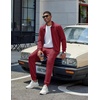 image:imageCOOFANDY Mens Athletic Tracksuit 2 Piece Sweat Suits Jacket and Pants Set  Tennis Sport Jogging Outfit Leisure Casual Style Full Zip Design Lightweight and Breathable Fabric Fashion StreetwearWine Red