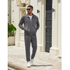 image:imageCOOFANDY Mens Athletic Tracksuit 2 Piece Sweat Suits Jacket and Pants Set  Tennis Sport Jogging Outfit Leisure Casual Style Full Zip Design Lightweight and Breathable Fabric Fashion StreetwearDark Gray