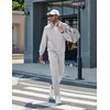image:imageCOOFANDY Mens Athletic Tracksuit 2 Piece Sweat Suits Jacket and Pants Set  Tennis Sport Jogging Outfit Leisure Casual Style Full Zip Design Lightweight and Breathable Fabric Fashion StreetwearLight Gray