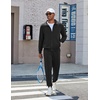 image:imageCOOFANDY Mens Athletic Tracksuit 2 Piece Sweat Suits Jacket and Pants Set  Tennis Sport Jogging Outfit Leisure Casual Style Full Zip Design Lightweight and Breathable Fabric Fashion StreetwearBlack