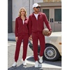 image:imageCOOFANDY Mens Athletic Tracksuit 2 Piece Sweat Suits Jacket and Pants Set  Tennis Sport Jogging Outfit Leisure Casual Style Full Zip Design Lightweight and Breathable Fabric Fashion StreetwearWine Red