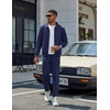 image:imageCOOFANDY Mens Athletic Tracksuit 2 Piece Sweat Suits Jacket and Pants Set  Tennis Sport Jogging Outfit Leisure Casual Style Full Zip Design Lightweight and Breathable Fabric Fashion StreetwearNavy Blue
