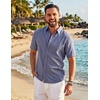 image:imageCOOFANDY Mens Button Down Shirts Short Sleeve Linen Textured Shirts Casual Summer Beach ShirtsSky Blue