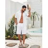 image:imageCOOFANDY Mens Button Down Shirts Short Sleeve Linen Textured Shirts Casual Summer Beach ShirtsWhite