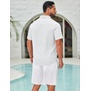 image:imageCOOFANDY Mens Button Down Shirts Short Sleeve Linen Textured Shirts Casual Summer Beach ShirtsWhite