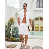 image:imageCOOFANDY Mens Button Down Shirts Short Sleeve Linen Textured Shirts Casual Summer Beach ShirtsWhite
