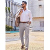image:imageCOOFANDY Mens Casual Chinos Pants Classic Stretch Relaxed Fit Khaki Pants  Cotton Twill Fabric Straight Fit Flat Front Dress Pants Lightweight Stretch Classic Fit Slacks for Casual Work GolfLight Grey