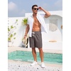image:imageCOOFANDY Mens Casual Cotton Linen Shorts Elastic Waist Drawstring Shorts  Stretch Linen Chino Lightweight Breathable Flat Front Phone Pockets Regular Fit 9 Inch Inseam Summer Beach VacationDark Grey