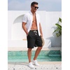 image:imageCOOFANDY Mens Casual Cotton Linen Shorts Elastic Waist Drawstring Shorts  Stretch Linen Chino Lightweight Breathable Flat Front Phone Pockets Regular Fit 9 Inch Inseam Summer Beach VacationBlack