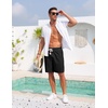 image:imageCOOFANDY Mens Casual Cotton Linen Shorts Elastic Waist Drawstring Shorts  Stretch Linen Chino Lightweight Breathable Flat Front Phone Pockets Regular Fit 9 Inch Inseam Summer Beach VacationBlack