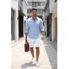 image:imageCOOFANDY Mens Casual Cotton Linen Shorts Elastic Waist Drawstring Shorts  Stretch Linen Chino Lightweight Breathable Flat Front Phone Pockets Regular Fit 9 Inch Inseam Summer Beach VacationWhite