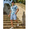 image:imageCOOFANDY Mens Casual Shorts 9 Flat Front Elastic Waist Linen Dress Shorts  Premium Linen Blend Fabric Lightweight Breathable SkinFriendly Straight Leg Summer Beach WearSky Blue