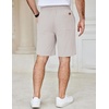 image:imageCOOFANDY Mens Casual Shorts Cotton Elastic Waist Drawstring Summer Shorts  Stretch Waist Lightweight Soft Breathable Classic fit Vacation Beach ShortsLight Grey