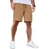 image:imageCOOFANDY Mens Casual Shorts Cotton Elastic Waist Drawstring Summer Shorts  Stretch Waist Lightweight Soft Breathable Classic fit Vacation Beach ShortsDark Khaki