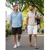 image:imageCOOFANDY Mens Casual Shorts Cotton Elastic Waist Drawstring Summer Shorts  Stretch Waist Lightweight Soft Breathable Classic fit Vacation Beach Shorts2 Pack  Black  White