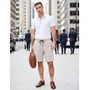 image:imageCOOFANDY Mens Casual Shorts Cotton Elastic Waist Drawstring Summer Shorts  Stretch Waist Lightweight Soft Breathable Classic fit Vacation Beach ShortsLight Grey