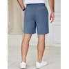 image:imageCOOFANDY Mens Casual Shorts Cotton Elastic Waist Drawstring Summer Shorts  Stretch Waist Lightweight Soft Breathable Classic fit Vacation Beach ShortsDenim Blue