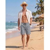 image:imageCOOFANDY Mens Casual Shorts Cotton Elastic Waist Drawstring Summer Shorts  Stretch Waist Lightweight Soft Breathable Classic fit Vacation Beach ShortsGrey