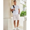 image:imageCOOFANDY Mens Casual Shorts Cotton Elastic Waist Drawstring Summer Shorts  Stretch Waist Lightweight Soft Breathable Classic fit Vacation Beach ShortsLight Grey