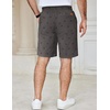 image:imageCOOFANDY Mens Casual Shorts Cotton Elastic Waist Drawstring Summer Shorts  Stretch Waist Lightweight Soft Breathable Classic fit Vacation Beach ShortsCoconut Tree Dark Grey