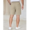 image:imageCOOFANDY Mens Casual Shorts Cotton Elastic Waist Drawstring Summer Shorts  Stretch Waist Lightweight Soft Breathable Classic fit Vacation Beach ShortsLight Khaki
