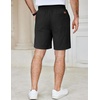 image:imageCOOFANDY Mens Casual Shorts Cotton Elastic Waist Drawstring Summer Shorts  Stretch Waist Lightweight Soft Breathable Classic fit Vacation Beach ShortsBlack