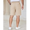 image:imageCOOFANDY Mens Casual Shorts Cotton Elastic Waist Drawstring Summer Shorts  Stretch Waist Lightweight Soft Breathable Classic fit Vacation Beach ShortsBeige