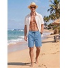 image:imageCOOFANDY Mens Casual Shorts Cotton Elastic Waist Drawstring Summer Shorts  Stretch Waist Lightweight Soft Breathable Classic fit Vacation Beach ShortsLight Blue